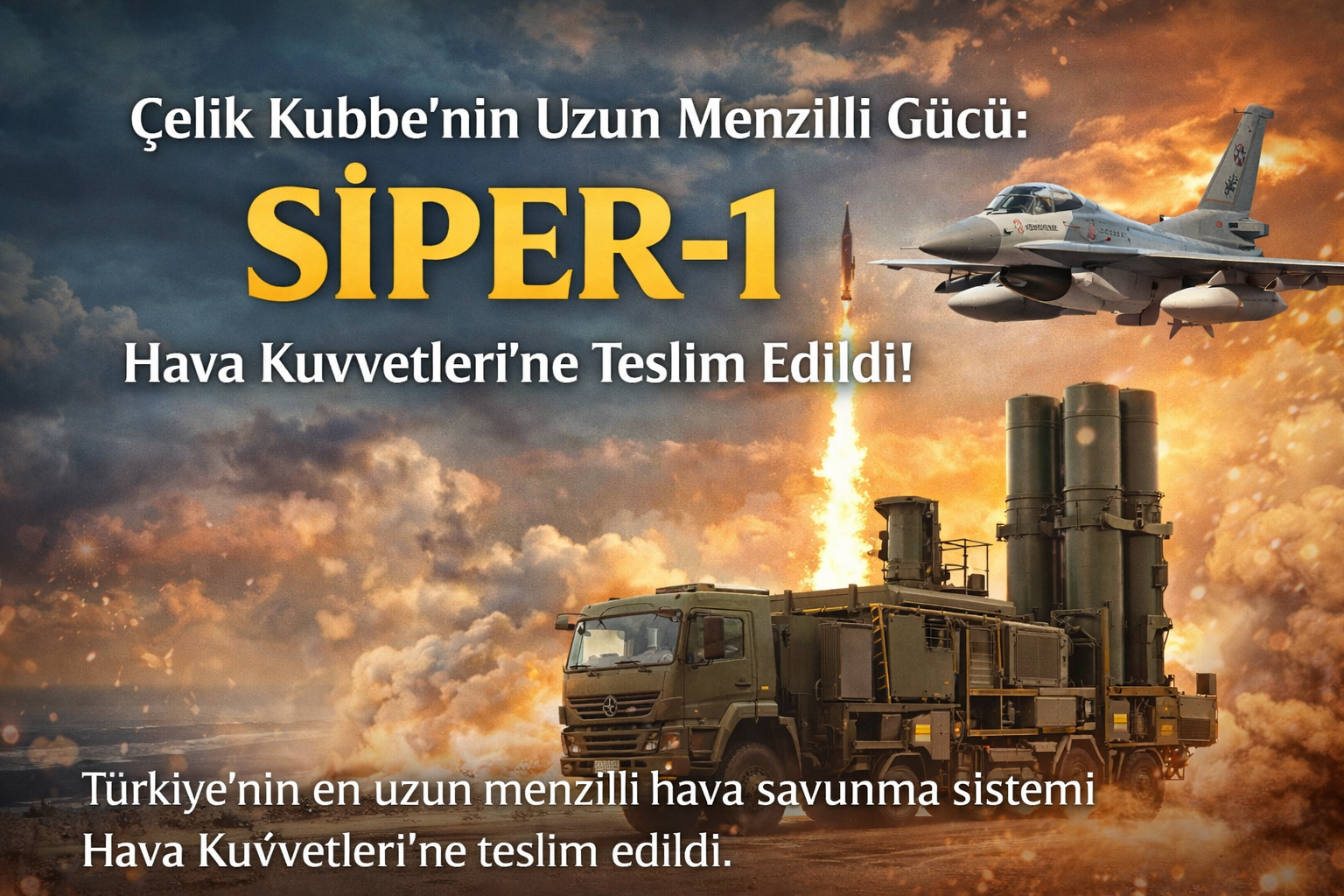 Çelik Kubbe Uzun Menzilli Gücü Si̇per 1 Hava Kuvvetlerine Teslim Edildi