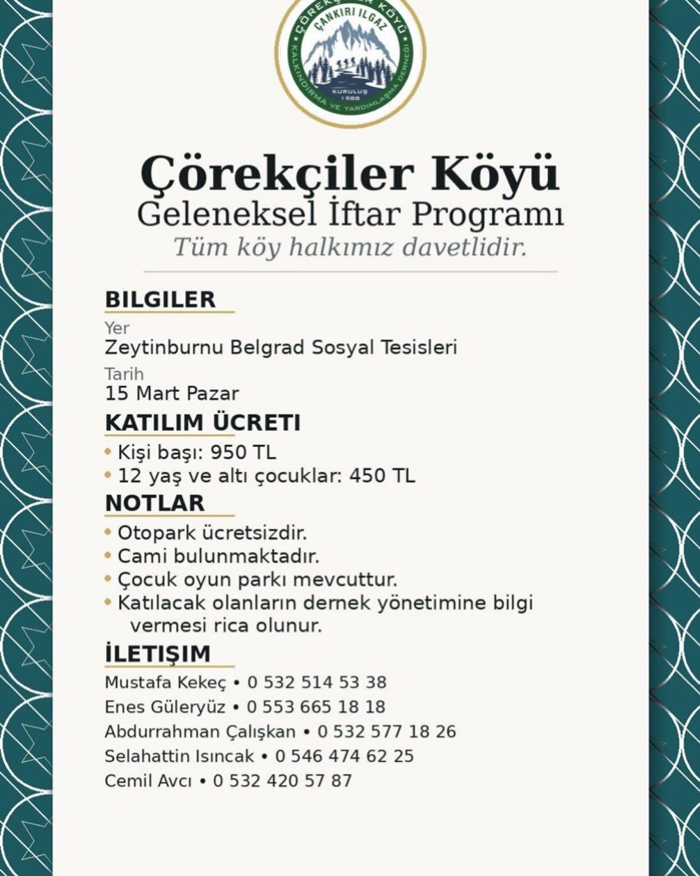 Çörekçiler Köyü İftar Sofrasında Buluşuyor!