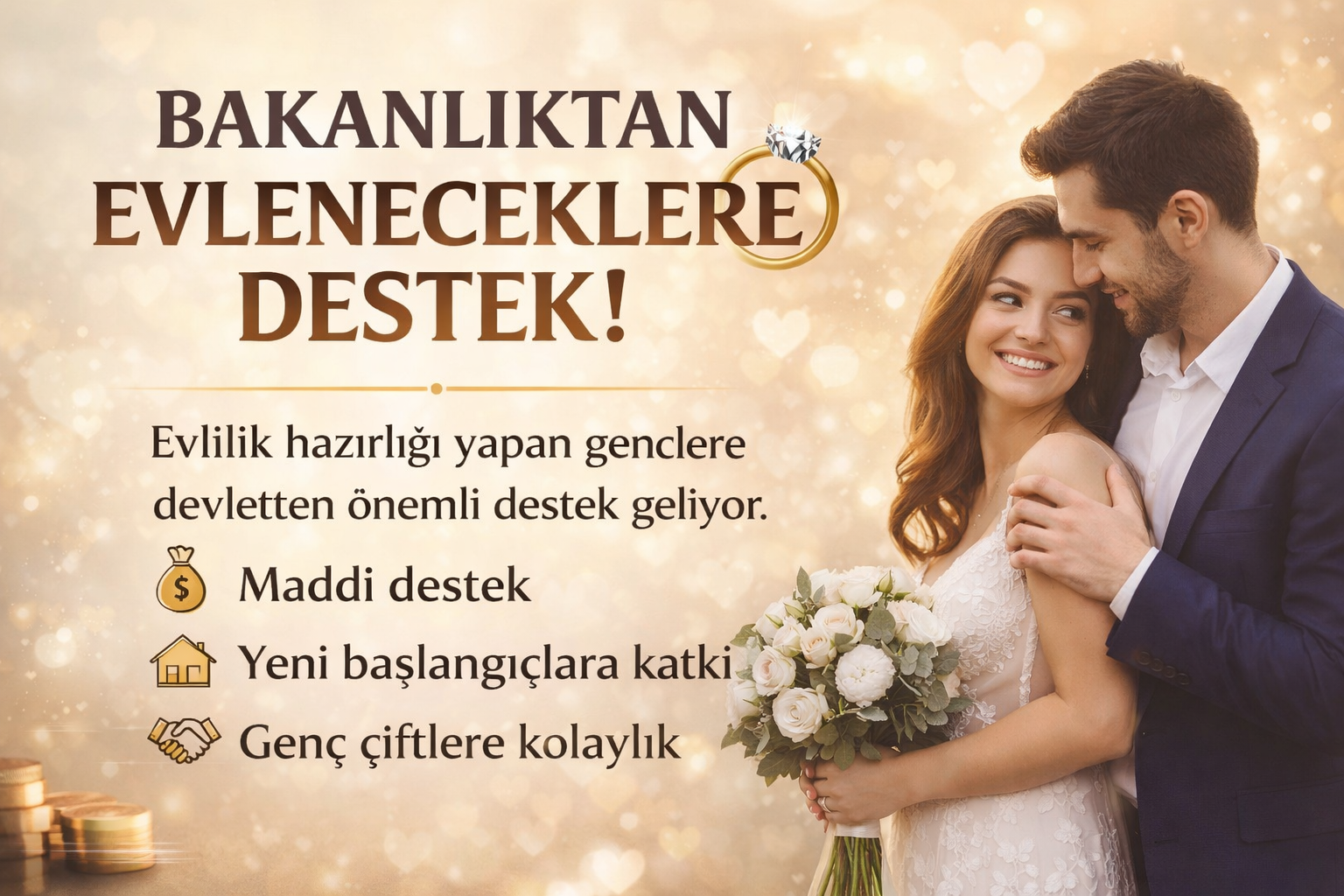 Evlenecek Gençlere Dev Destek!
