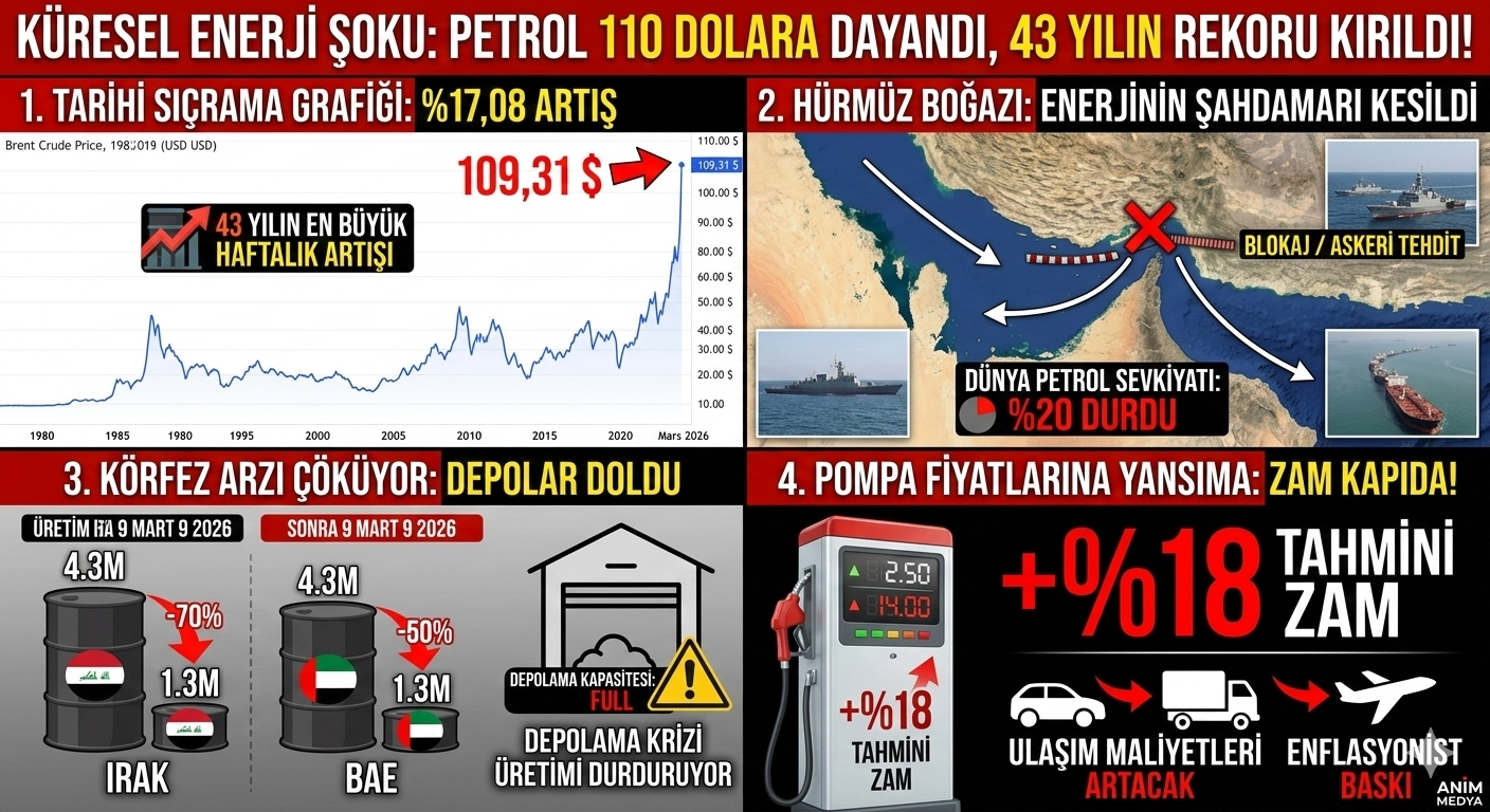 Petrol 110 Dolara Dayandı, 43 Yılın Rekoru Kırıldı!