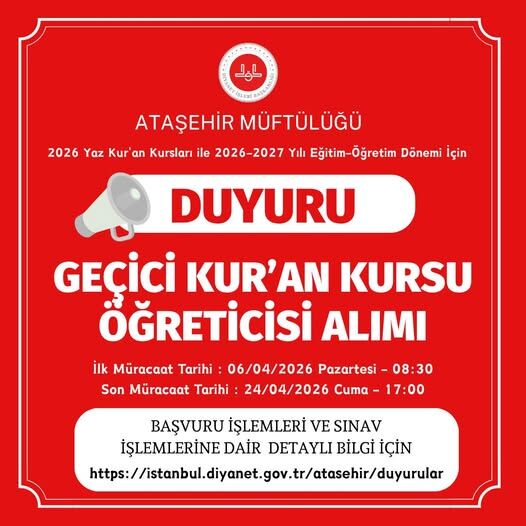 Geçici Kur’an Kursu Öğreticileri Alınacak (2)