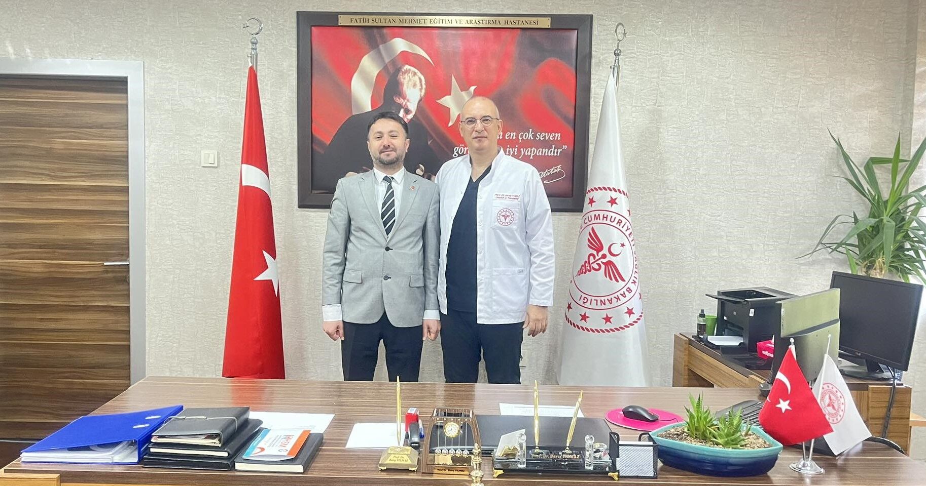 Muhtar İsabetli’den Başhekim Yılmaz’a Ziyaret