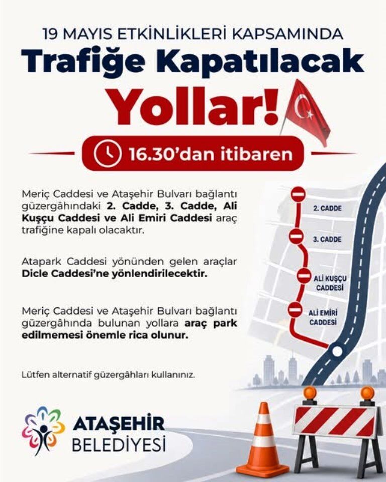 Ataşehirden Kapanacak Yollar
