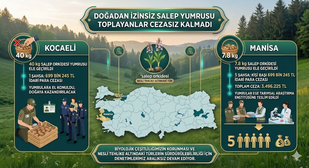 Doğadan İzi̇nsi̇z Salep Toplayanlara Rekor Ceza Tam 4 Mi̇lyon Tl!