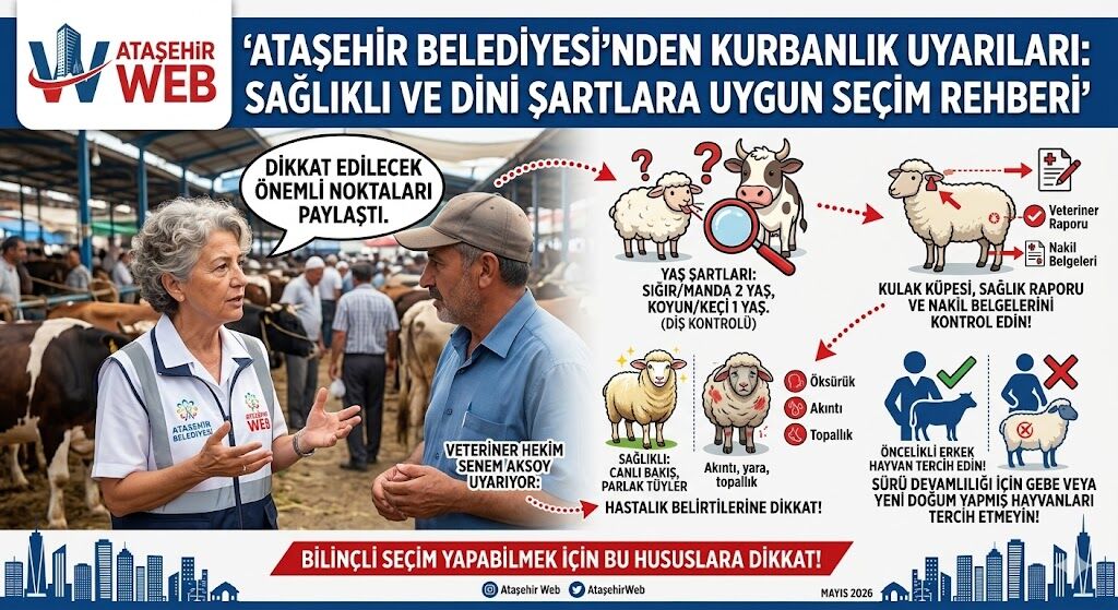 Yaklaşan Kurban Bayramı Öncesinde Ataşehir Belediyesi, Vatandaşların Hem Sağlık Hem De Dini Kurallara Uygun Kurbanlık Seçebilmesi Için Kritik Bir Rehber Yayımladı.