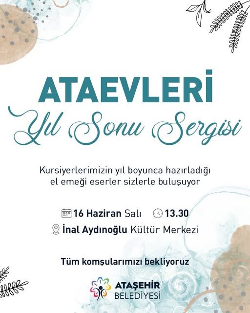 Ataşehir'de Ataevleri Yıl Sonu Sergisi Kapılarını Açıyor