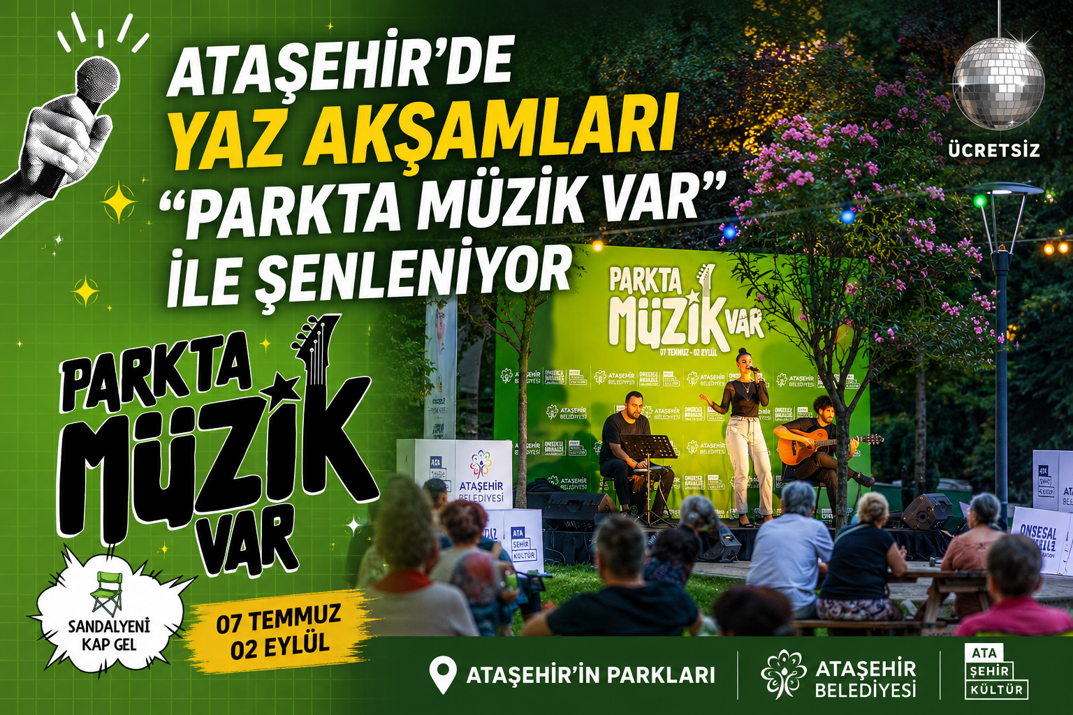 Ataşehi̇r’de Yaz Akşamlari “Parkta Müzi̇k Var” İle Şenleni̇yor