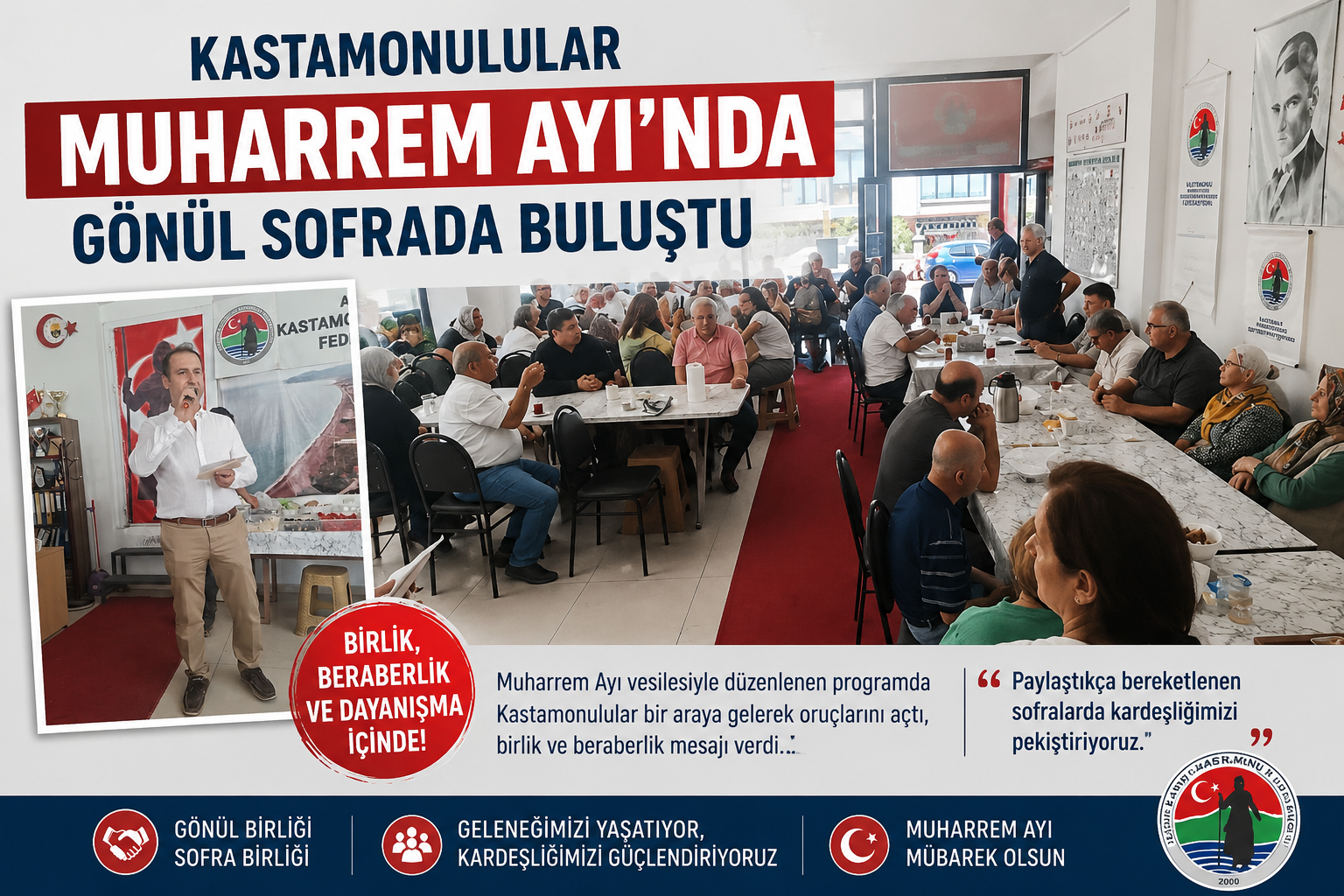 KASTAMONULULAR MUHARREM AYI'NDA GÖNÜLLERİ AYNI SOFRADA BULUŞTURDU!