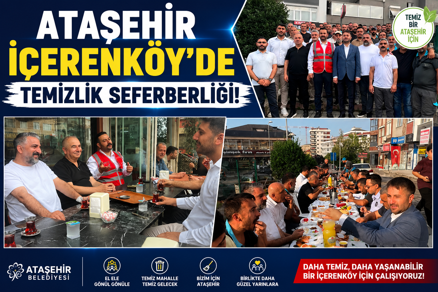Ataşehir Belediye Başkan Vekili Murat Güneş Ve Beraberindeki Heyet, Sabahın Ilk Işıklarıyla Birlikte İçerenköy Mahallesi’nde Sahaya Indi.