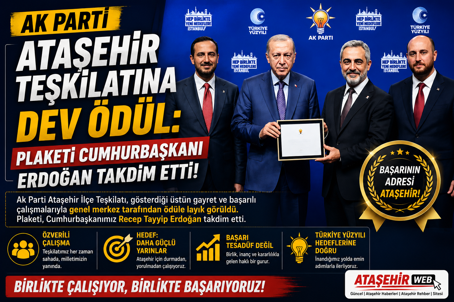 Ak Parti̇ Ataşehi̇r Teşki̇latina Dev Ödül Plaketi Cumhurbaşkanı Erdoğan Takdim Etti!