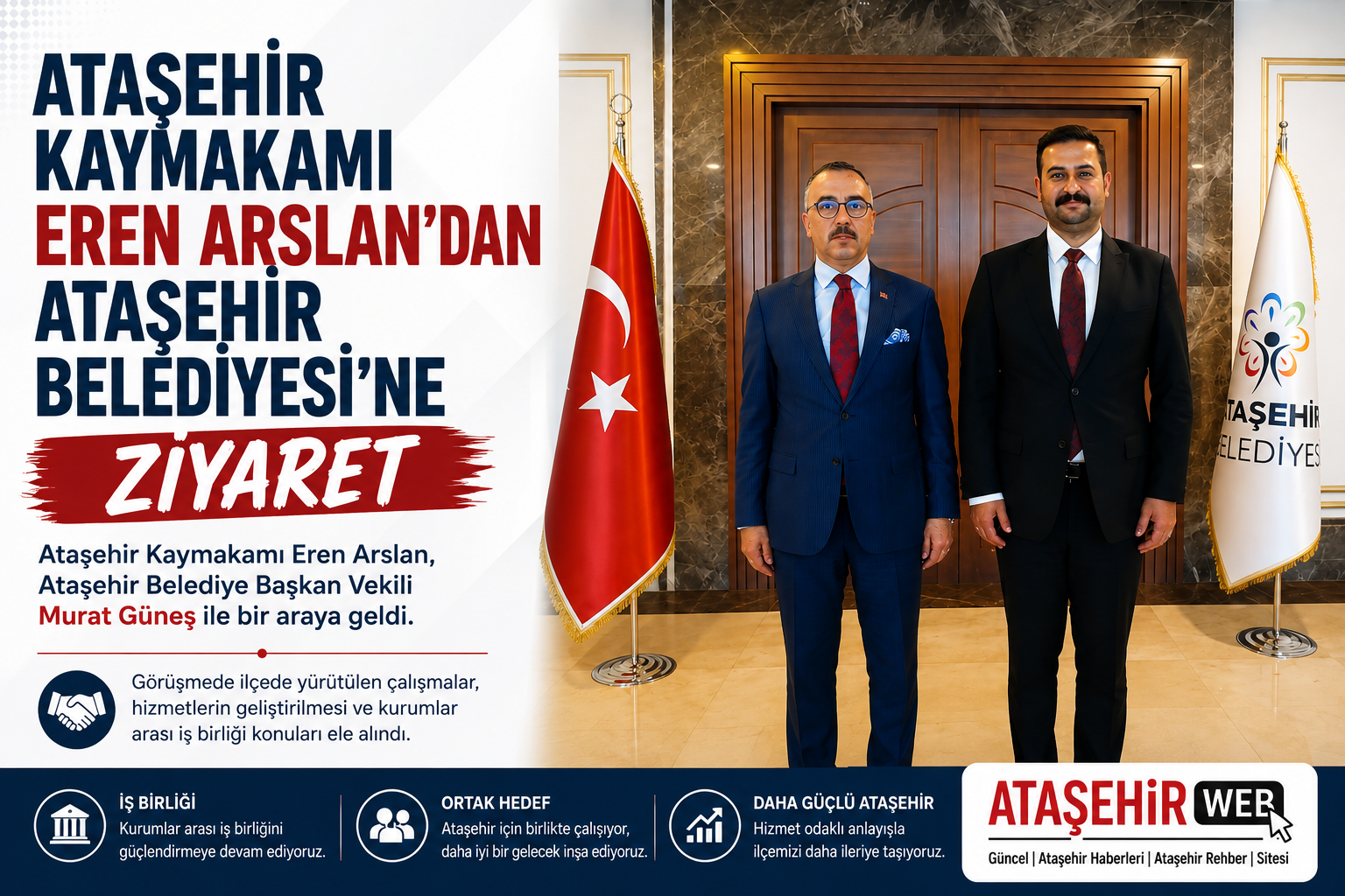 Ataşehi̇r Kaymakami Eren Arslan'dan Ataşehi̇r Beledi̇yesi̇'ne Zi̇yaret