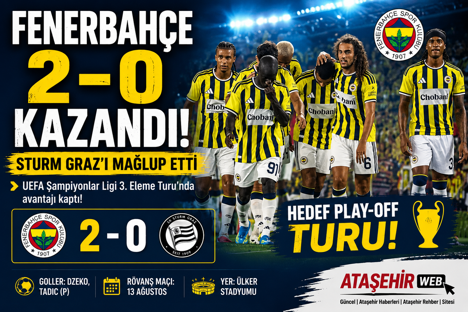 Fenerbahçe Sturm Graz’ı 2 Mağlup Etti.