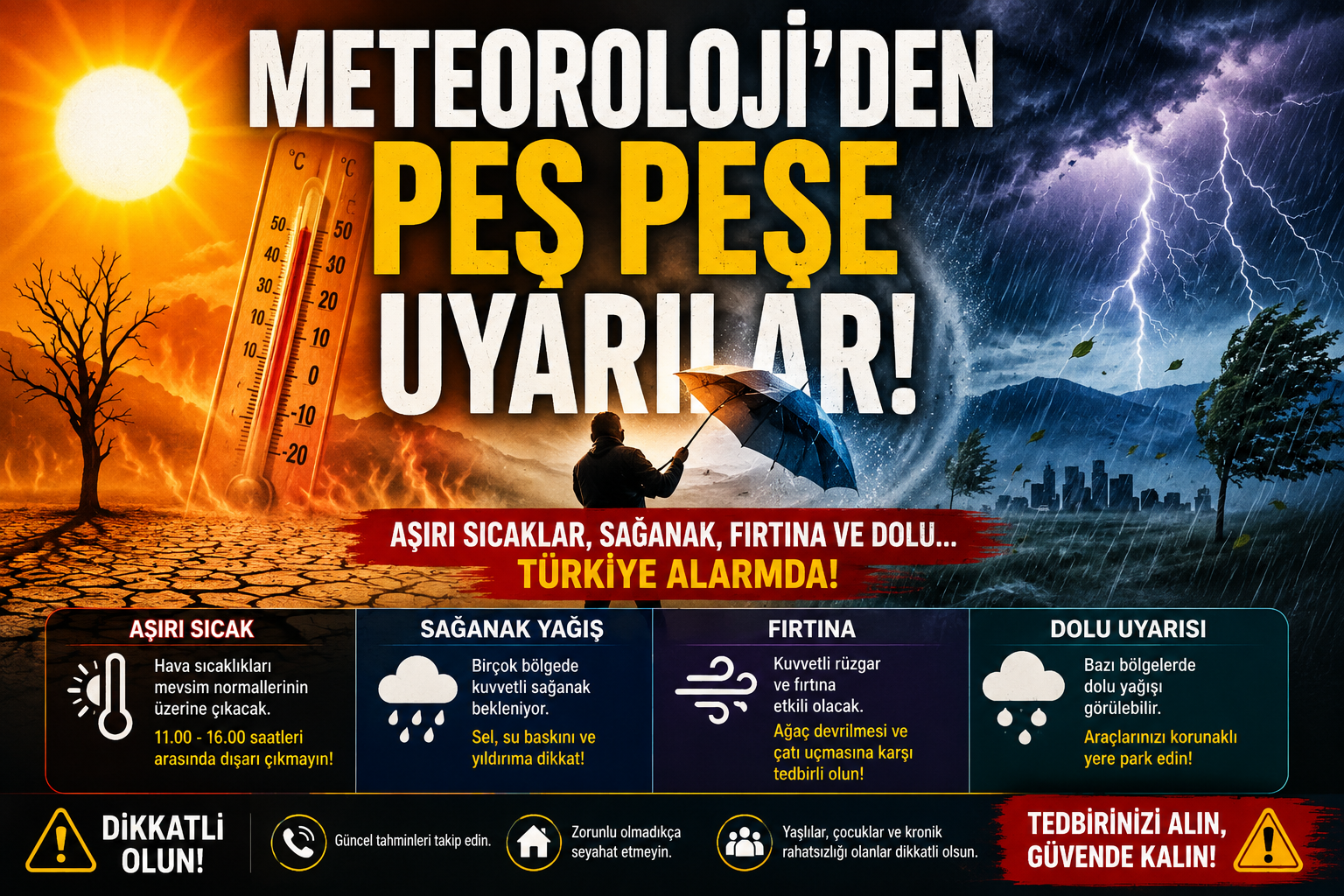 Meteoroloji̇'den Peş Peşe Uyarilar