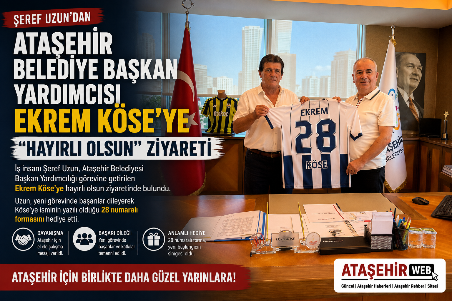 Şeref Uzun’dan Ataşehi̇r Beledi̇ye Başkan Yardimcisi Ekrem Köse’ye Hayirli Olsun Zi̇yareti̇
