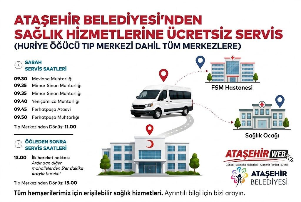 Ataşehir Belediyesi’nden Sağlık Hizmetlerine Ücretsiz Servis Kolaylığı!