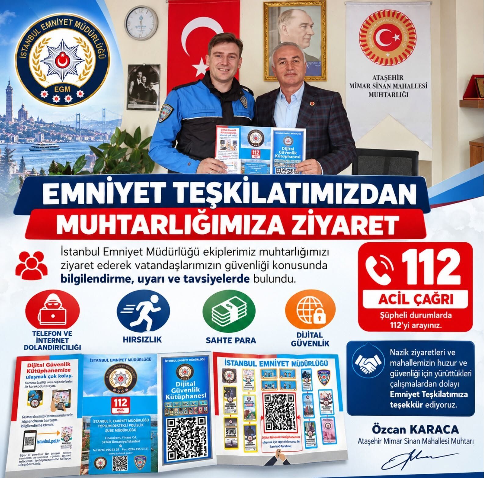 Ataşehir Emniyeti’nden Mimar Sinan Mahallesi’nde Kapsamlı Güvenlik Ziyareti