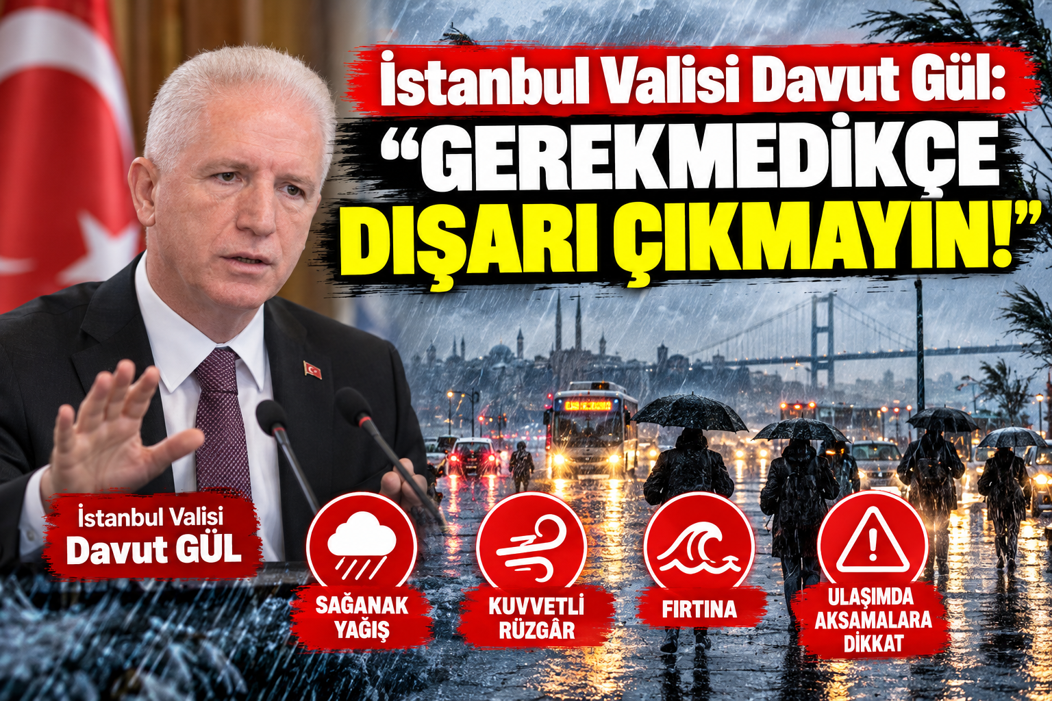 İstanbul İçin Şiddetli Yağış Uyarısı