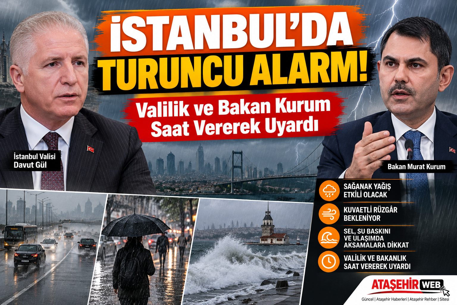 İstanbul’da Turuncu Alarm Fırtına Uyarısı