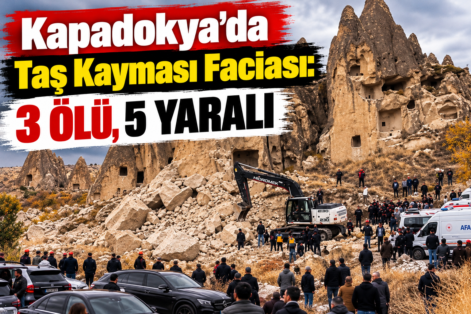 Kapadokya’da Taş Kayması Faciası