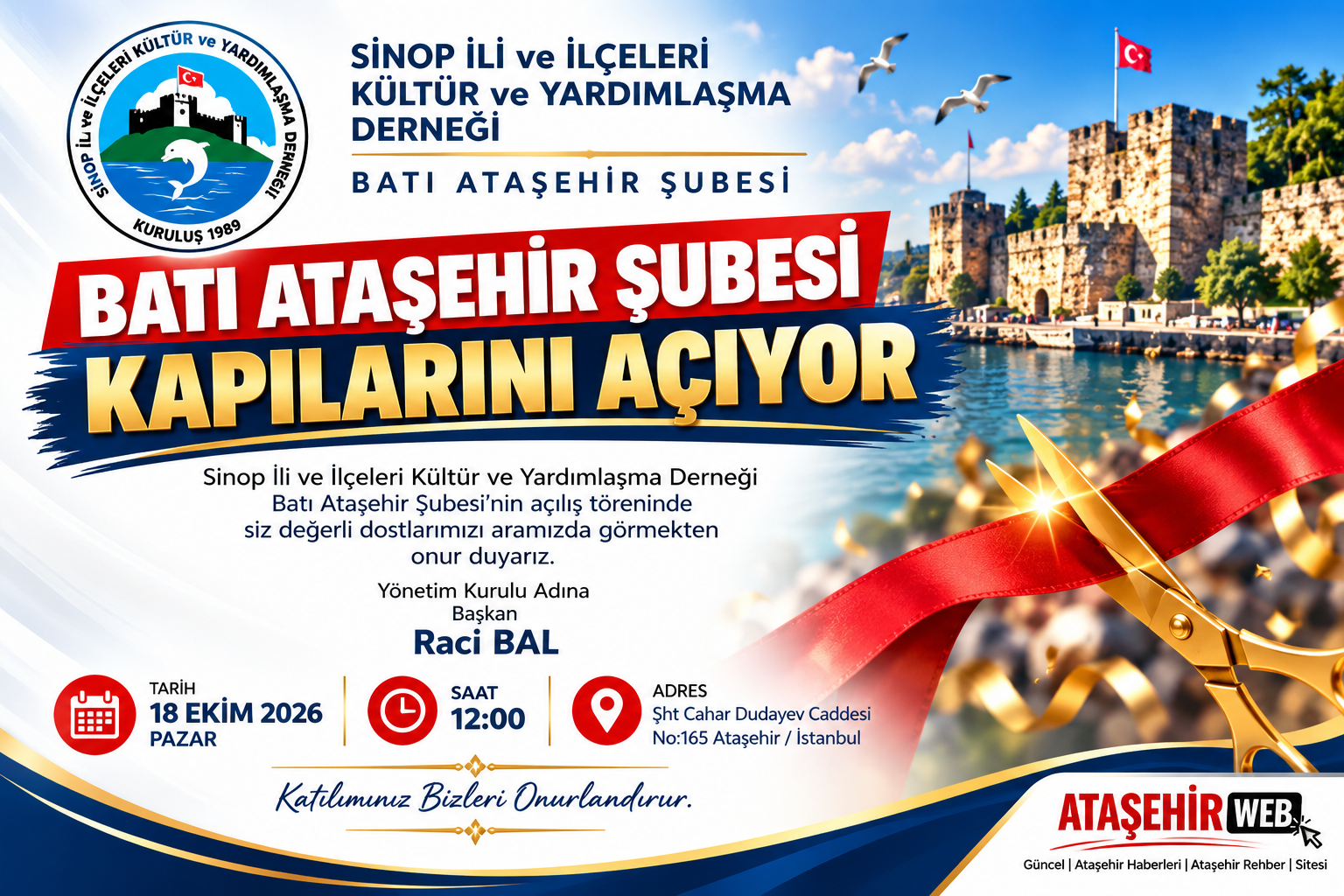 Sinop Derneği Ataşehir Açılış Davetiiyesi