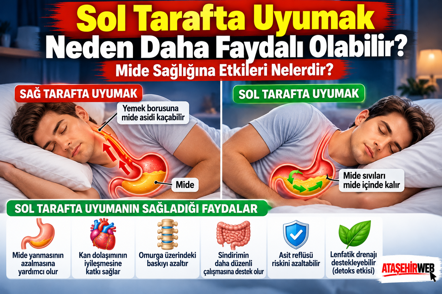 Sol Tarafta Uyumanın Mideye Faydaları