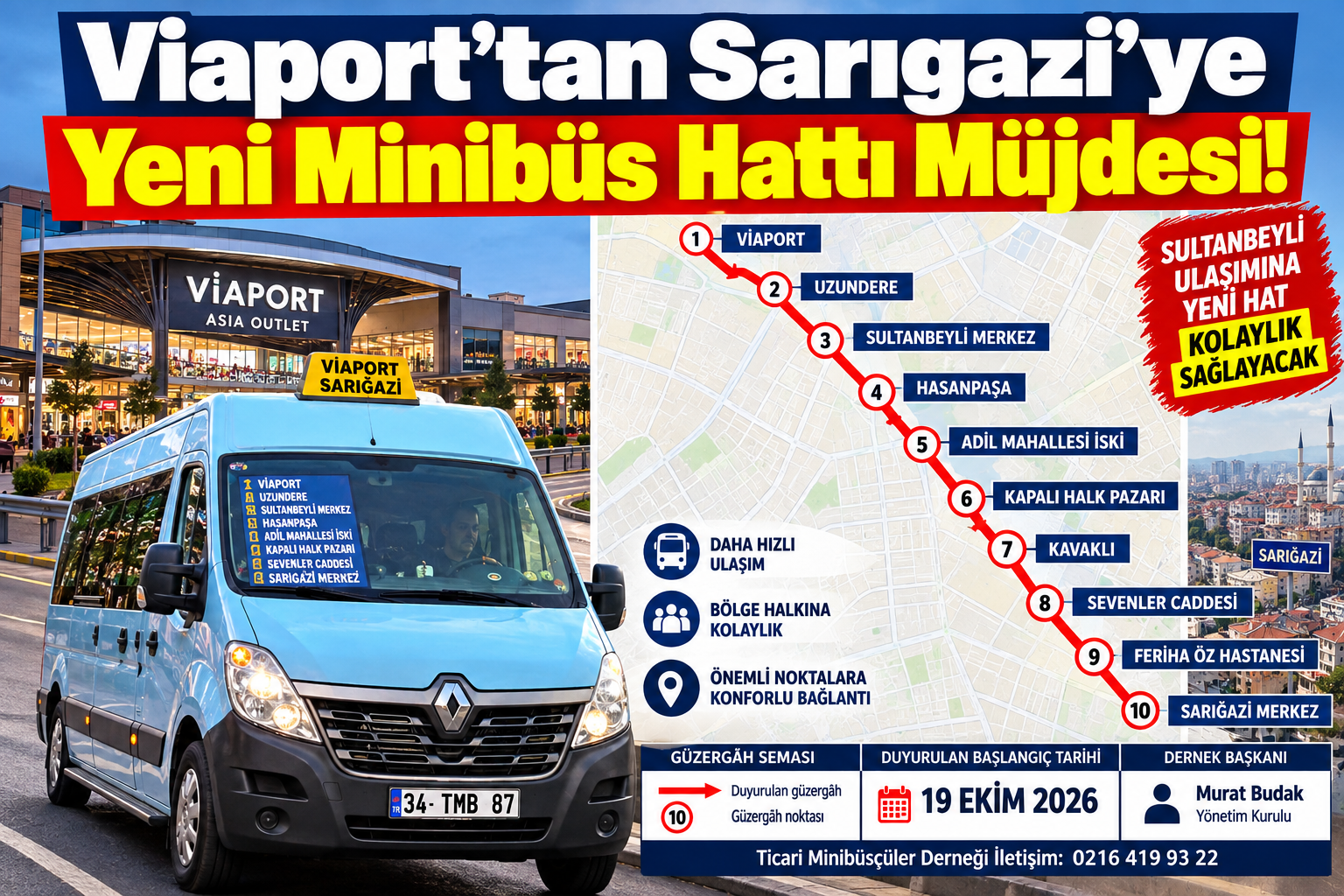 Viaport’tan Sarıgazi’ye Yeni Minibüs Hattı