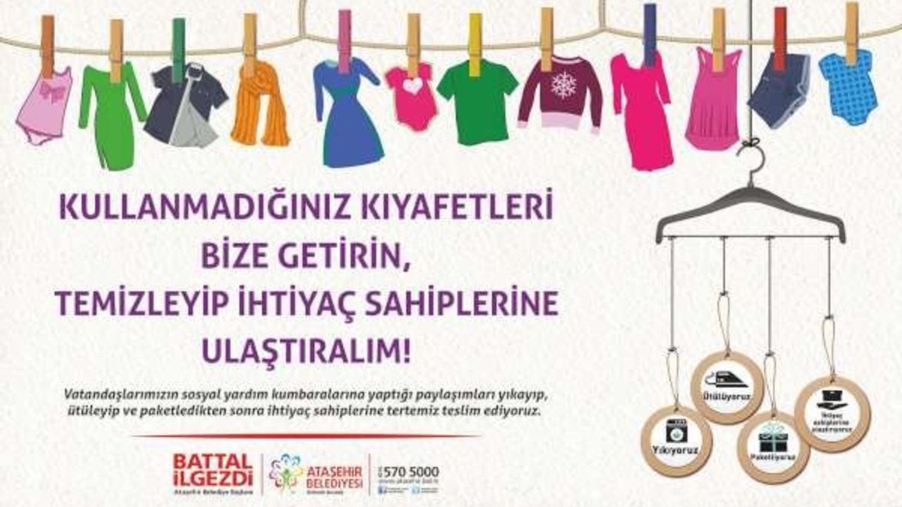 Ataşehir'de kullanılmayan kıyafetler ihtiyaç sahiplerine ulaştırılıyor