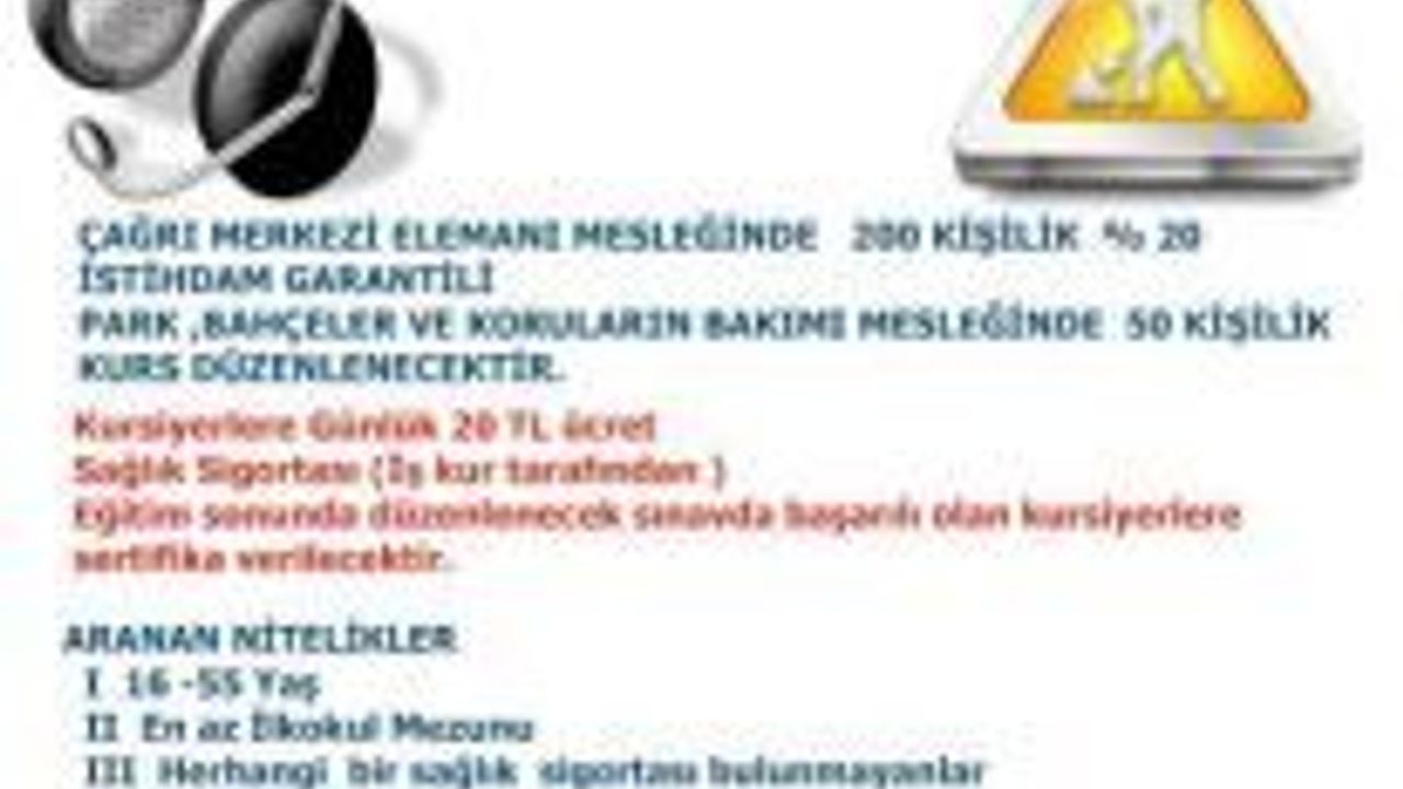 200 Kişiye Çağrı Merkezi Elemanı, 50 Kişiye Bahçecilik Eğitimi Fırsatı   