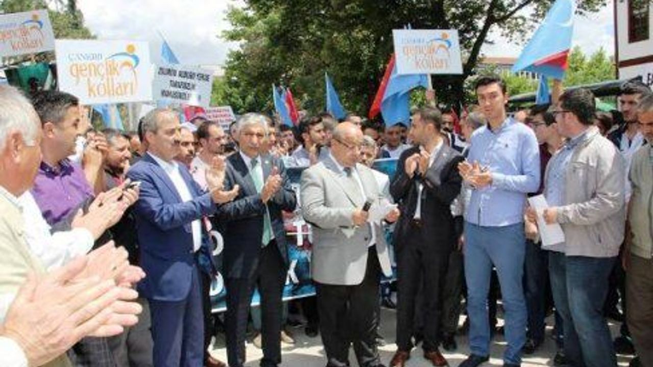 Çankırı'da Doğu Türkistan'da zulme Dur yürüyüşü