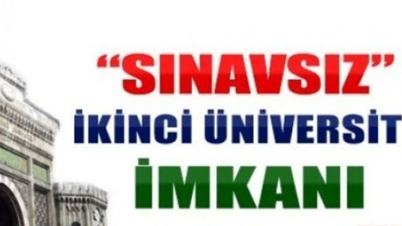 Sınavsız İkinci Üniversite Başvuruları Nasıl Yapılacak