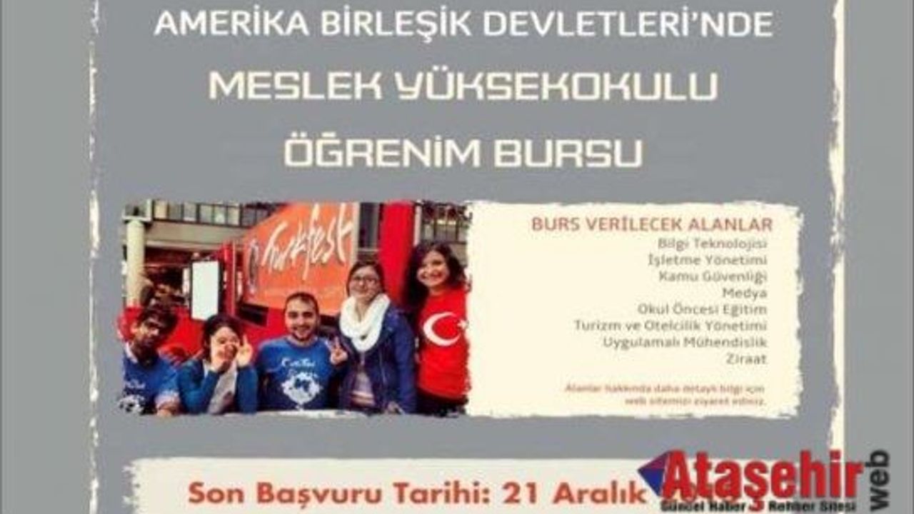 ABD'den Meslek Yüksekokulu Öğrenim Bursu