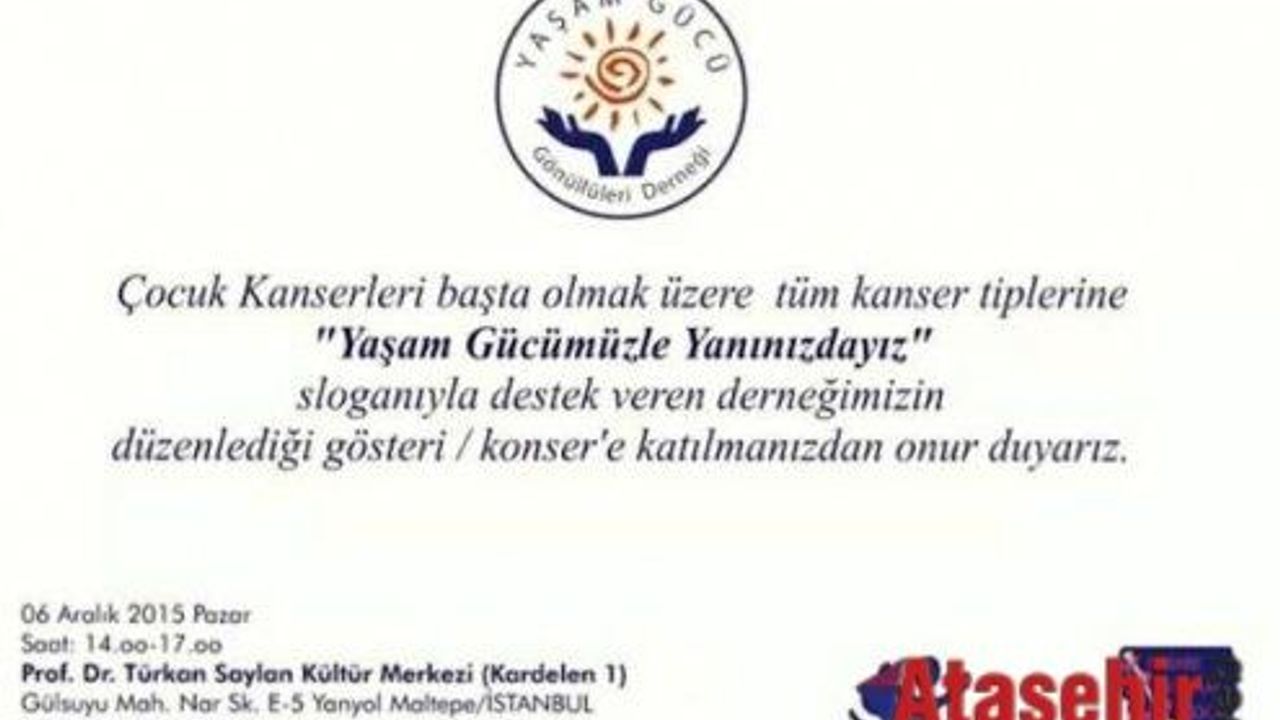 KANSER HASTALARI İÇİN DEV ORGANİZASYON