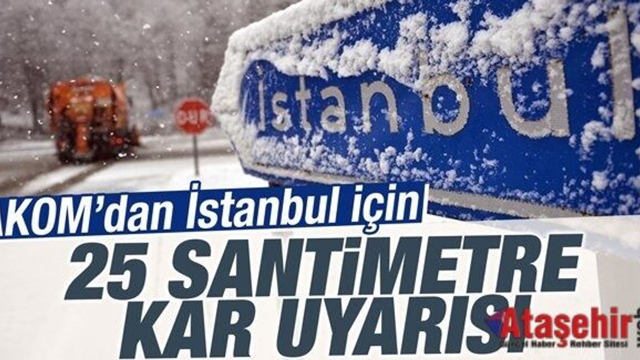 İBB AKOM, İSTANBUL'DA YOĞUN KAR YAĞIŞINA KARŞI UYARIYOR!