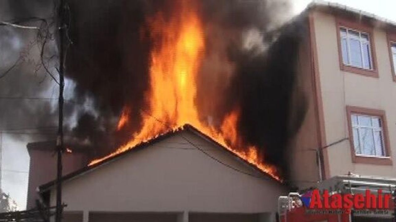 Ataşehir Yeni Çamlıca Mahallesin'de korkutan yangın