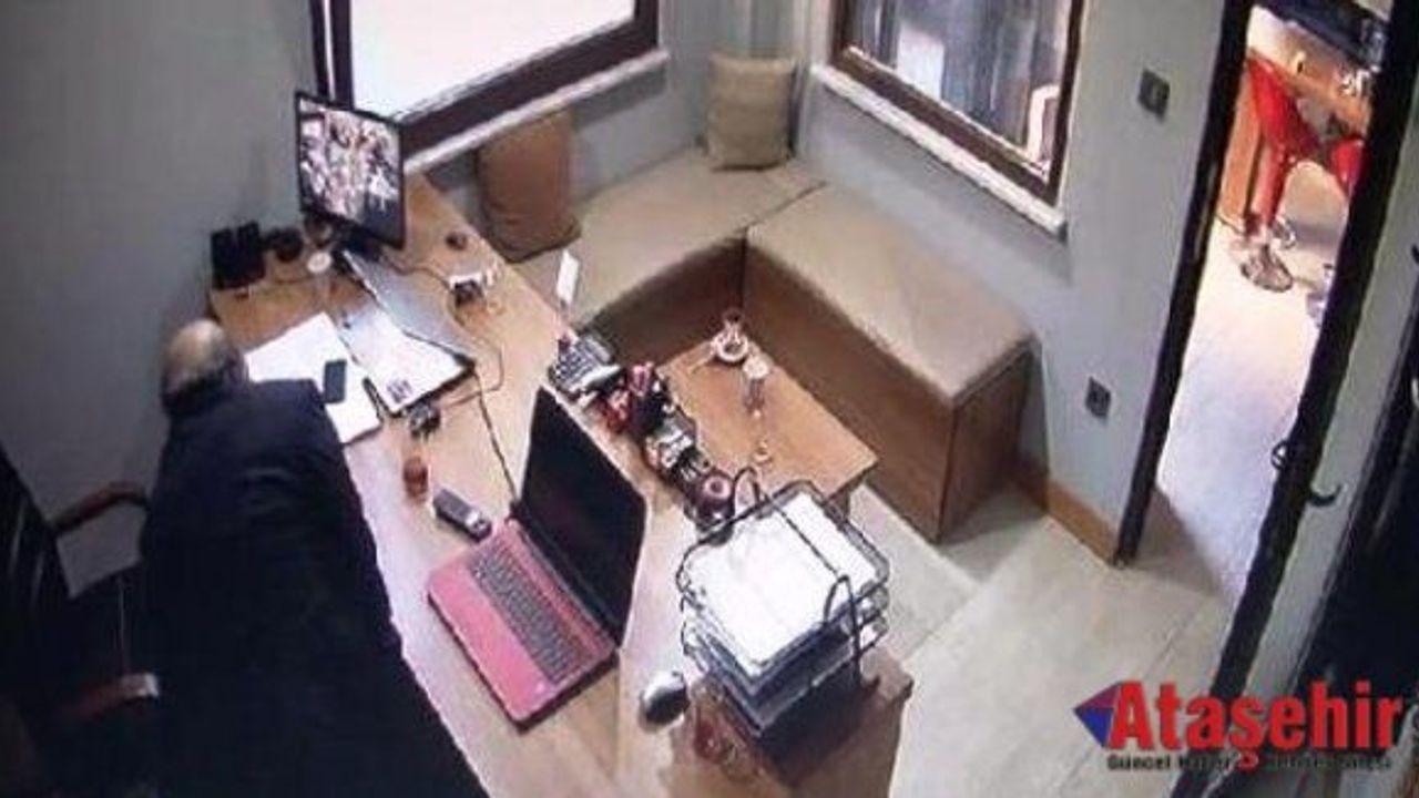 Ataşehir'de bir oto galerideki hırsızlık kameraya yansıdı