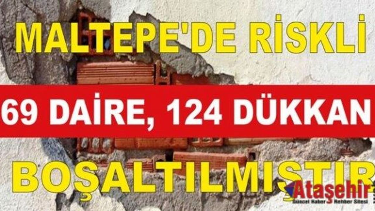 MALTEPE'DE RİSKLİ 69 DAİRE, 124 DÜKKAN BOŞALTILMIŞTIR