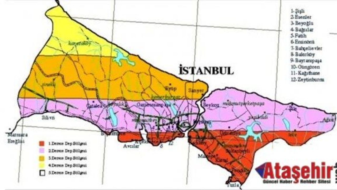 İstanbul’da  fay hattına en yakın ilçeler