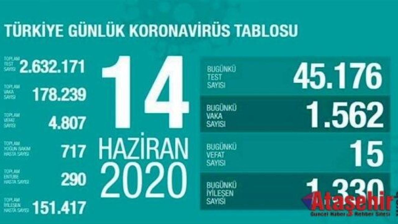 14 Haziran koronavirüs tablosu! Vaka, Ölü sayısı
