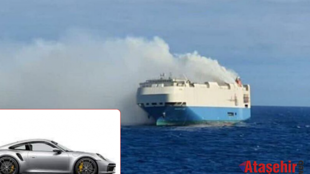 1100 adet Porsche taşıyan gemi yanıyor