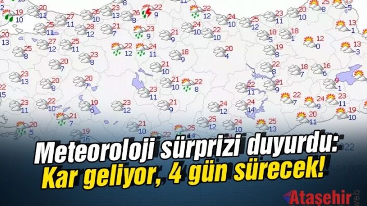 Kar geliyor, 4 gün sürecek!