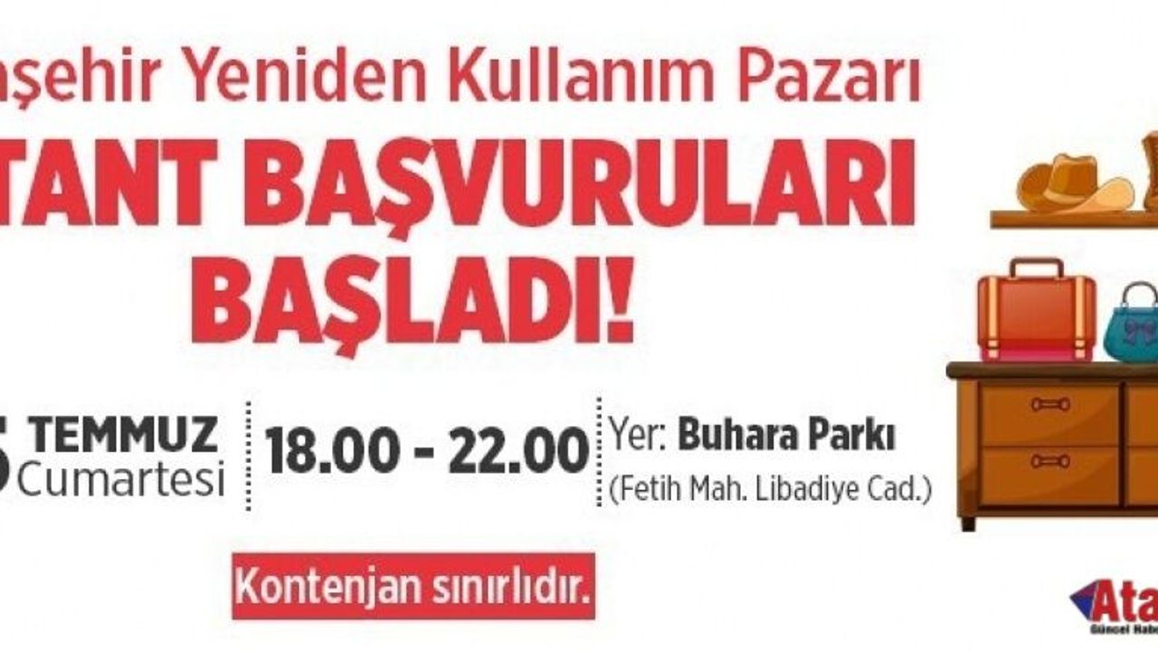 ATAŞEHİR YENİDEN KULLANIM PAZARI YAZ BOYUNCA PARKLARDA KURULACAK