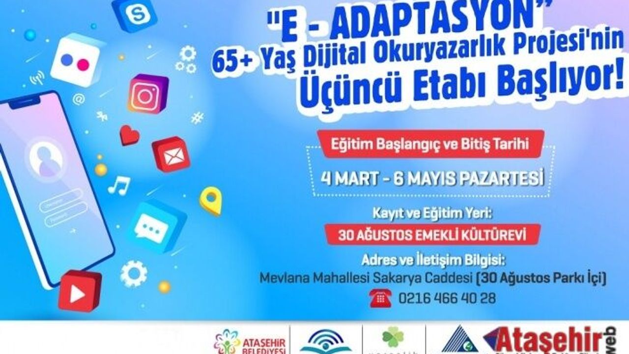 Ataşehir'de 65 yaş üstü “DİJİTAL OKURYAZARLIK PROJESİ” devam ediyor