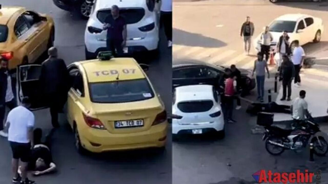 Ataşehir'de ortalığı birbirine katan alkollü şahsa meydan dayağı