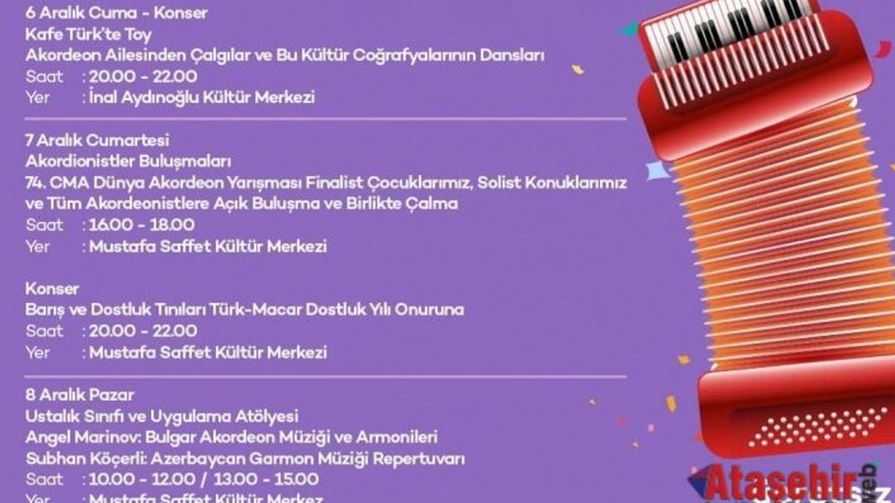 4. ULUSLARARASI İSTANBUL AKORDEON FESTİVALİ BAŞLIYOR