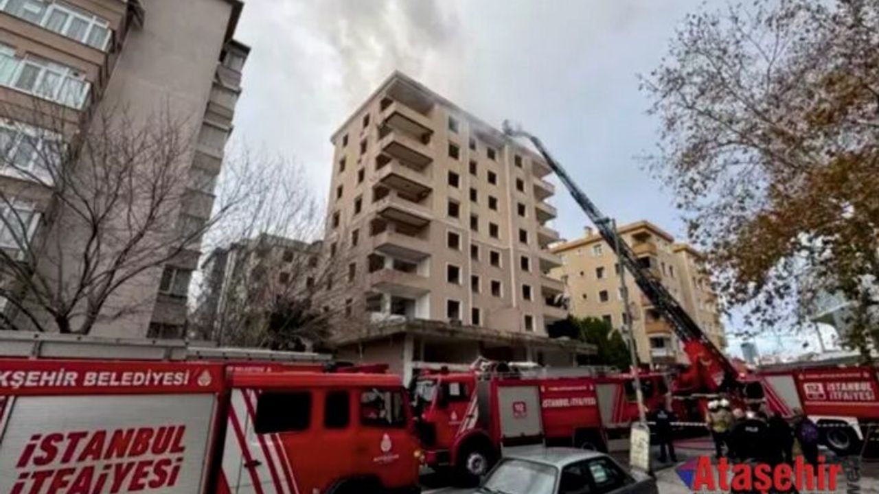 Ataşehir'de Kentsel Dönüşüm için boşaltılan binada yangın