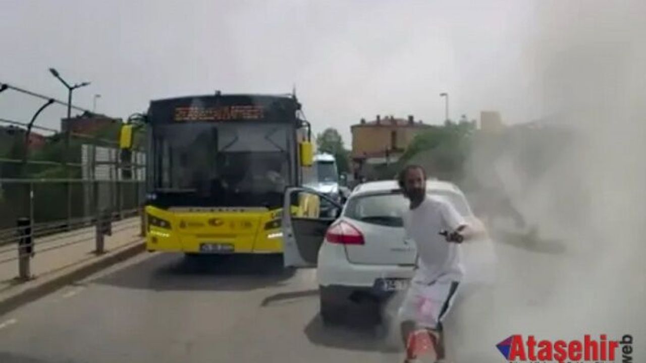 Ataşehir’de Trafikte Bıçaklı Kavga: Yangın Tüpüyle Müdahale
