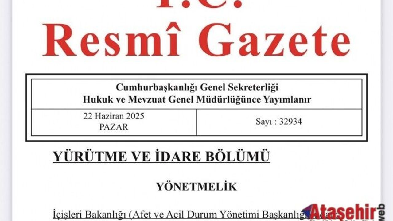 Afetler Sonrası Bina Hasar Tespiti Yapılması Hakkında Yönetmelik yürürlüğe girdi.