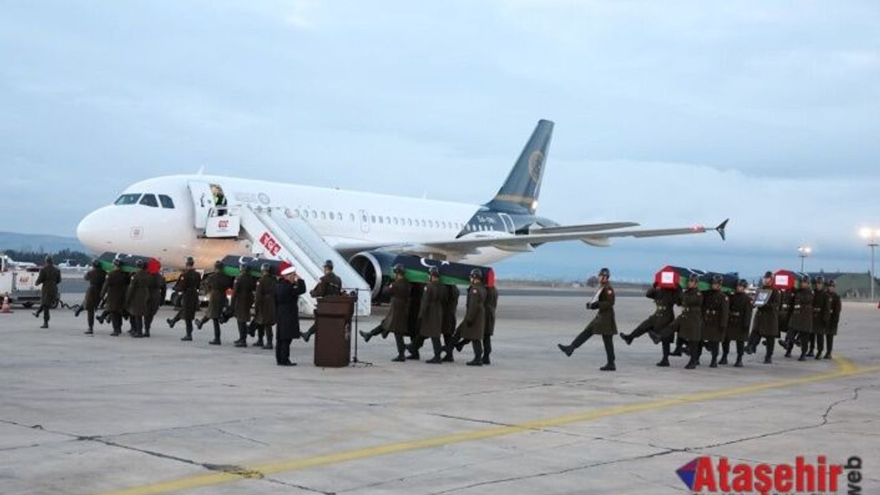Düşen Libya Uçağında Şehit Olan Komutanlar Ülkelerine Uğurlandı