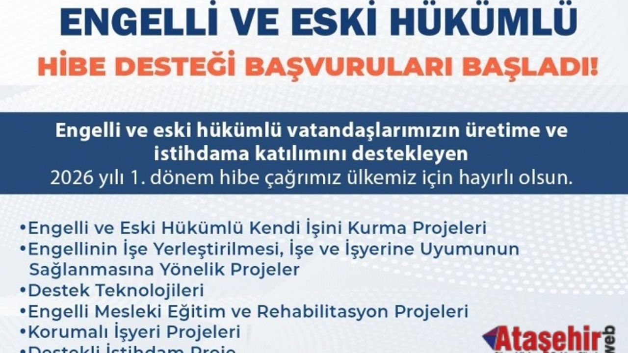 Engelli ve Eski Hükümlü Hibe Desteği Başvuruları Başladı