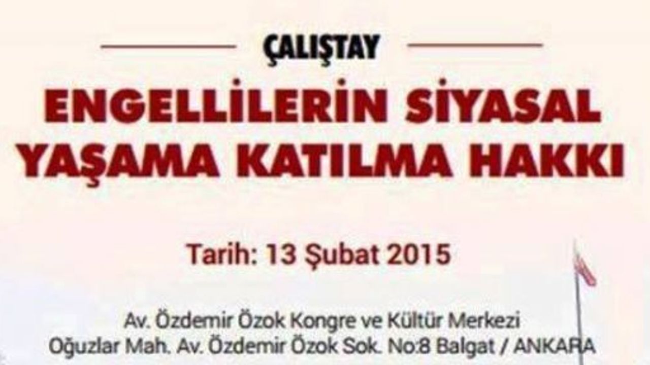 ENGELLİLERİN SİYASAL YAŞAMA KATILMA HAKKI ÇALIŞTAYI